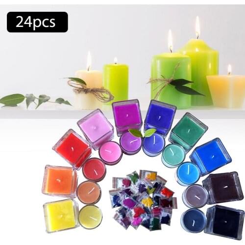 24PCS 2g DIY Candle Making Wax Dye Paints For 1KG Soy Oil Colour Candle Making Supplies Pigments By Molds Making Scented Candle