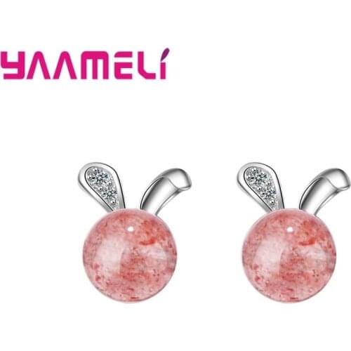 Hot Selling New Lovely Rabbit Ear Desing Stud Earrings For Women 925 Sterling Silver Girls Trendy Ear Jewelry Accessory