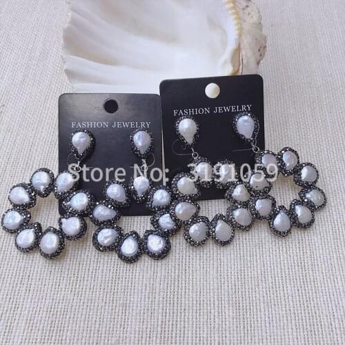 Fashion simple atmosphere joker glass star with the same brand handmade hot style hot pearl ultra fashionable earrings