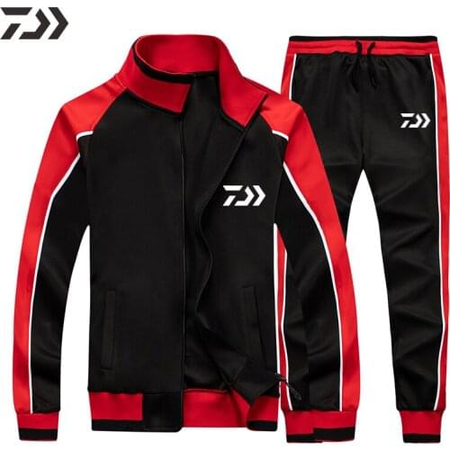 Mens Daiwa Fishing Clothing Set Spring Autumn Fishing Suit Cotton Outdoor Sport Fishing Shirts and Pants Men Fishing Clothes
