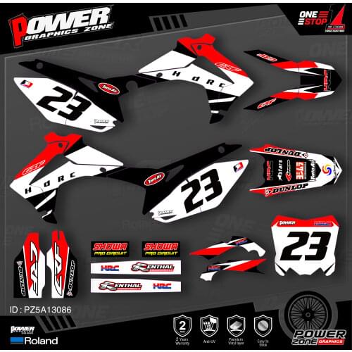 PowerZone Custom Team Graphics Backgrounds Decals 3M Stickers Kit For HONDA 2014-2017 CRF250R 2013-2016 CRF450R 086