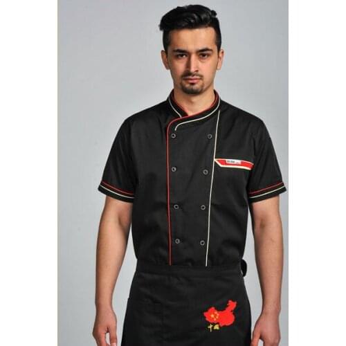 New arrive Summer Short-sleeved Chef service Hotel working wear Restaurant work clothes Tooling uniform Chef Jackets 3 color