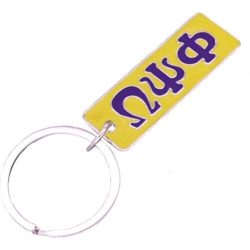 Drop Ship Greece Life Organization Fraternity Label Sign Pendant Ome Psi Psi keychain Key Rings Men Car Key Holder Gift Custom