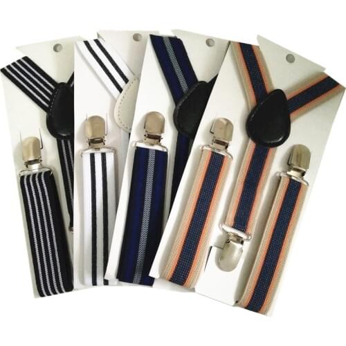 BD047-S Fashion BABY striped suspenders High Elastic adjustable 3 clips-on braces for boys girls children Christmas gift
