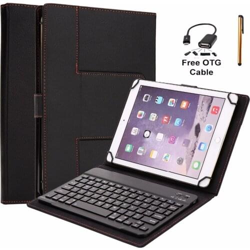 Kemile Removable Wireless Bluetooth 3.0 Aluminum Alloy Keyboard Magnetic Leather Case for Apple iPad 234&for iPad Pro 9.7&air 2