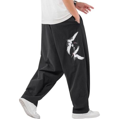 Embroidery Men Wied Leg Pants Harajuku Style Jogging Pants Mens 2021 Autumn Loose Trousers Male Fashion Oversize Sweatpants
