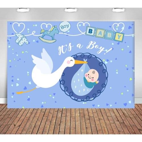 Blue Purple Animal Baby Shower Newborn Birthday Party Baby Things Photography Banner Backdrop Background for Photo Studio Vinyl