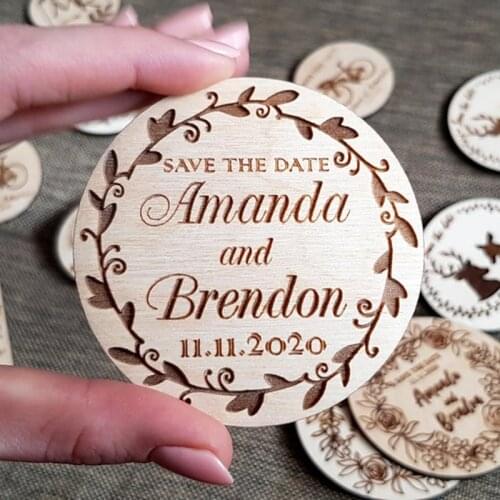 Wedding Save The Date Personalized Wood Save The Date Memory Wooden Rustic Save The Date Magnet Customized Wedding Invitation