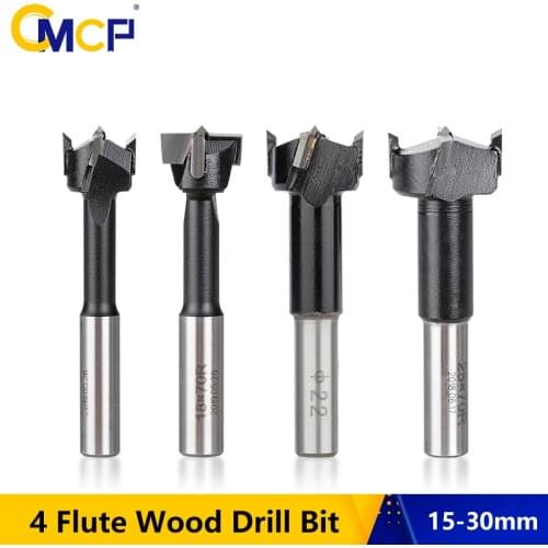 CMCP 15-30mm 4 Flute Wood Drill Bit Right Rotation Carbide Drill Bit 70mm Length Router Bit Row Drilling For Boring Machine