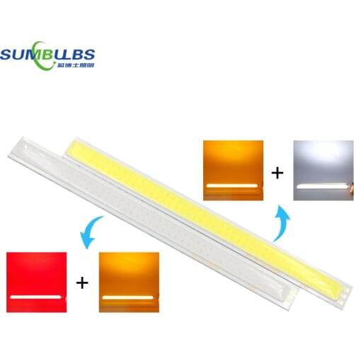 Sumbulbs 170x15mm Double Colors 2W+2W COB LED Bar Lights Strip White Red Orange Lighting Source 17CM 12V Lamp Bulb for DIY