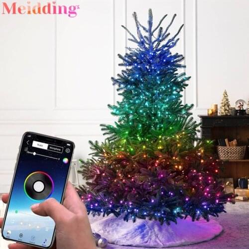 Bluetooth RGB Led light Christmas Tree Decorations USB LED String Light Garland Waterproof Smart Light 2022 New Year Home Decor