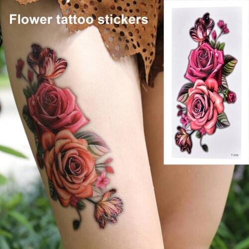 Body Tattoo Charming Waterproof Convenient Flower Temporary Tattoo Sticker Wedding Photography Studio Tattoo Stickers for Girls