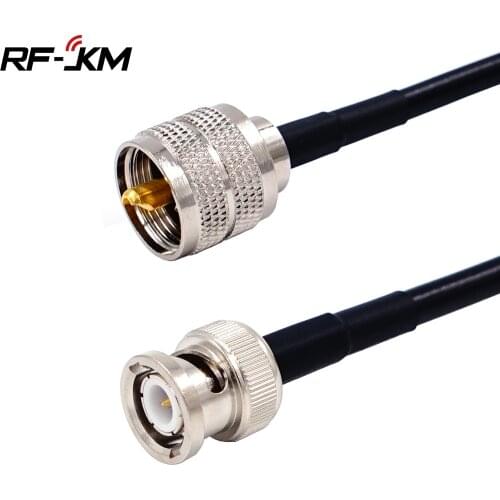 UHF PL259 Male Plug to BNC Male Plug Connector RF Coaxial Jumper Pigtail RG58 Cable For Radio Antenna