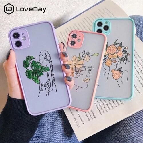 Lovebay Art Retro Abstract Geometry Matte Phone Case For iPhone 11 12 Pro Max Mini 7 8 Plus SE2020 X XR XS Vintage Soft TPU Back