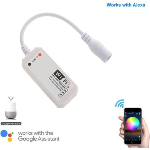 LED WiFi Remote Controller Works with Alexa/Google Home Voice Control for 5050/3528 RGB LED Strip Lights Change/Dimmer/Timer/Sou