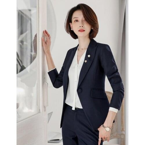 Womens Suits Autumn Winter High-end New Fashion Slim Professional Wear Casual Trousers Two-piece Temperament Women