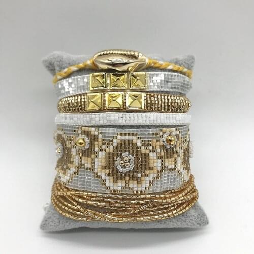 BLUESTAR MIYUKI Bracelets Women Bracelets Plum blossom Flower Pulseras Mujer Moda Handmade Shell Armband