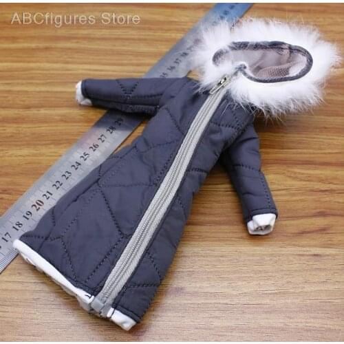 1/6 Fashion Winter Down Jacket Girls Cotton Coat Female Clothes White/Blue For 12" Figure Body Dolls
