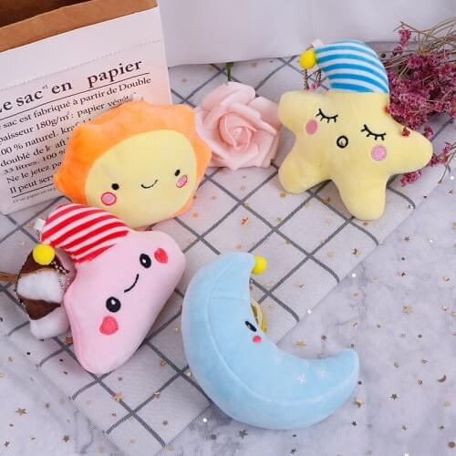 1PC Cute Cartoon Star Moon Sun White Cloud Plush Pendant Soft Stuffed Toys For Bbay Gift New
