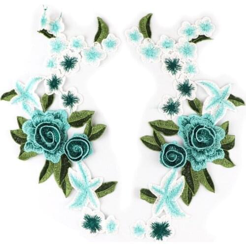 1pc Embroidery Rose Flower Sew on Patch Dress Hat Bag Jeans Applique Crafts Clothing Accessories Fabric
