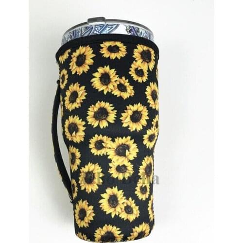 120pcs Tumbler Sleeve Neoprene Handler Holder Sunflower Water Neoprene Insulated Insulator Cooler Sleeve fit 30oz Tumbler Cup