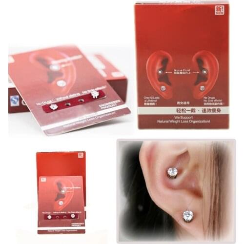 2Pcs Earrings Stimulating Acupoints Bio Magnetic Therapy Health Care Slimming Product Weight Loss Stud Magnet Stickers