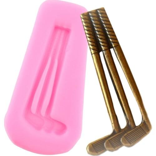 3D Golf Bat Resin Silicone Mold DIY Party Chocolate Making Moulds Cupcake Topper Candy Clay Molds Fondant Cake Decorating Tools