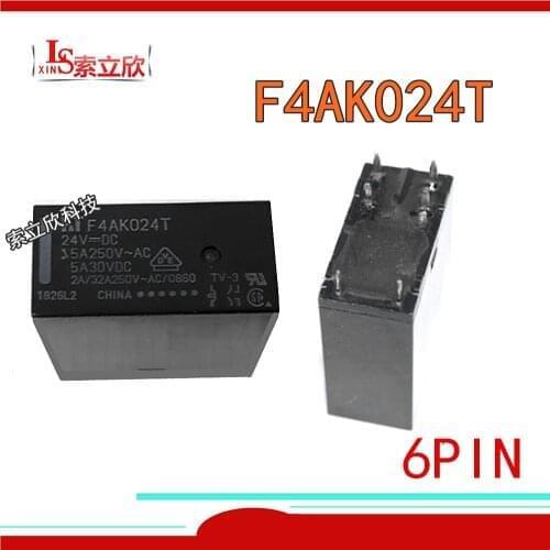 5PCS/lot New Relay F4AK005T 5VDC F4AK012T 12VDC F4AK024T 24VDC Alternative ALA2F24 6PIN Two sets of normally open