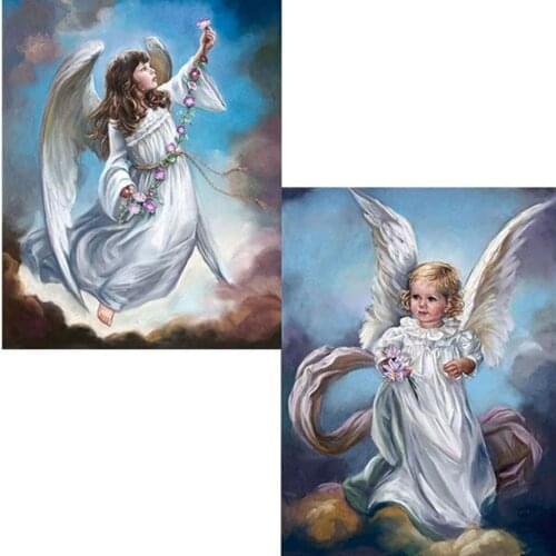 Uone NewDiamond Painting DIY Cross Stitch Angle Landed Full Square RoundEmbroider Rhinestone Kids Adult Home Office Decor Gift