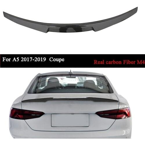 Car Carbon fiber Car Tail Fins Trim Rear Spoiler For Audi A5 2017 2018 2019 Coupe
