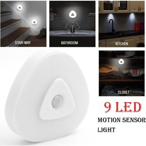 10 LED Sensor Light Wireless Motion Sensor Light Wall Cabinet Wardrobe Drawer Lamp Battery 3-4m