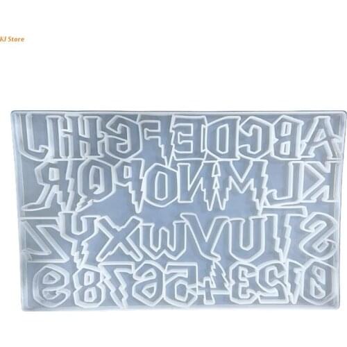 Letters and Numbers Keychain Epoxy Resin Mold with Hole Keyring Pendant Mold