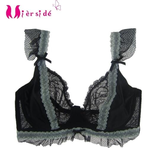 Mierside 5249 Lace Bralette Women Underwear Everyday Unlined Sexy Bra Red/Black Full Cup High Quality
