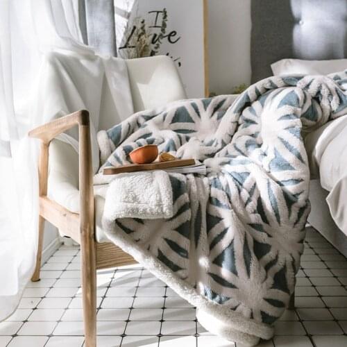 Double Thicken Lamb Cashmere Blanket Sofa Travel Throw Blanket Pink Coffee Blankets Skin Friendly Blankets Children Wrap Blanket