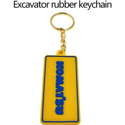 Excavator rubber keychain personality creative chain plate buckle pendant accessories small gifts cab decorations made in China