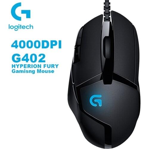 Logitech Mouse G402 Hyperion Fury FPS Gaming with 4000DPI High Speed Fusion Engine 32-BIT ARM Processor Support Windows 10 8 7