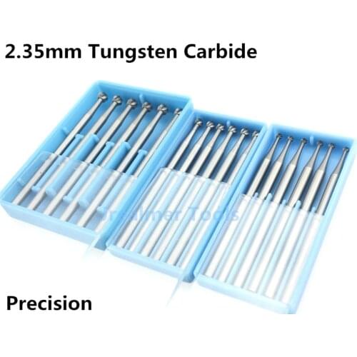 Jrealmer 6pcs/bag 2.35mm shank 0.6 to 2.9mm Precision Tungsten Carbide Rotary Burrs Milling Cutter Rotary Tool