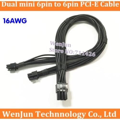 16AWG High Quality Dual mini 6Pin to 6Pin PCI-E Video Card power cable for G5/ mac pro MA970 A1186 A1289