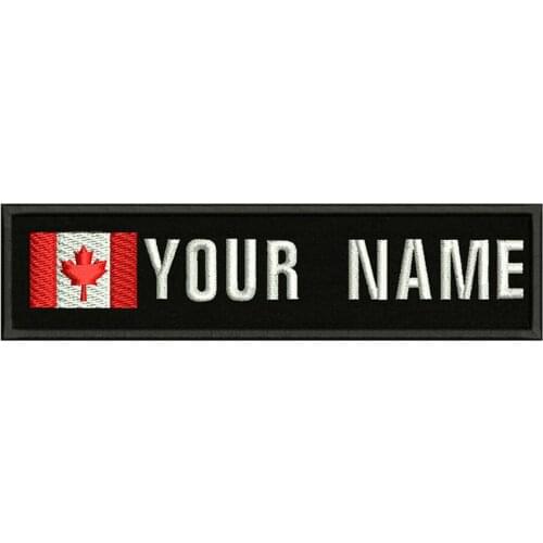 Canadian flag Canada 10X2.5cm Embroidery Custom Name Text Patch Stripes badge Iron On Or Velcro Backing Patches For Clothes
