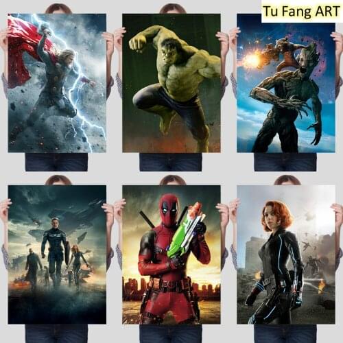 Marvel Posters Canvas Painting Wall Art Avengers 4 Poster Spider-Man Iron Man Prints Pictures Living Kids Home Decoration