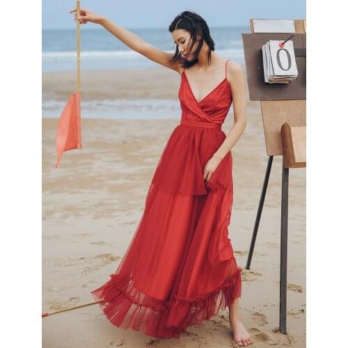 Very Fairy Dress Summer Mesh Skirt Cake Skirt French Minority Dress Banquet Wedding Holiday Beach Skirt