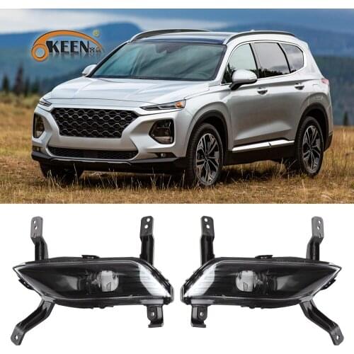 OKEEN 2pcs Car LED Daytime Running Light for Hyundai Santa Fe 2019 2020 Day Light White Fog Lamp 12V DRL Waterproof