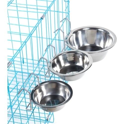 Hanging Pet Bowl Cup Coop Cup with Wire Hook for Dogs Cats Rabbit Bird Animals in Crate Cage Durable Easy-to-Remove