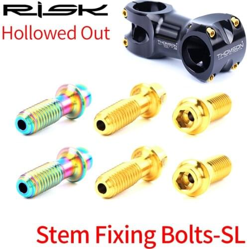 Risk Bicycle Brake Lever Seat Post Clamp Fixed Bolts M5x18 Cycling Hollow Ultralight Fixing Titanium Alloy Screw 6pcs/Box