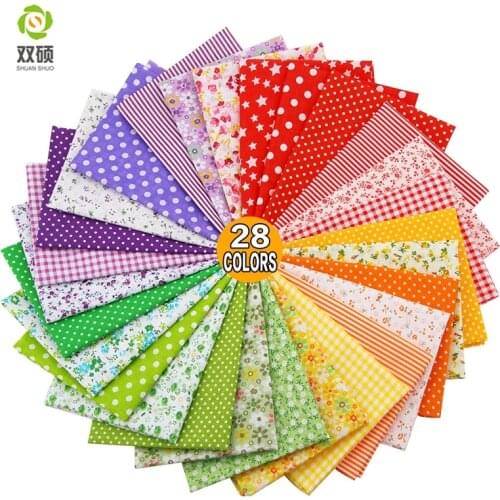 Shuan Shuo Cotton Fabric Telas Patchwork Fabric Fat Quarter Bundles Fabric For Sewing Patchwork Doll Cloths 50*50 CM 28PCS/LOT