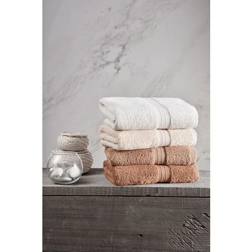 Tertio Rainbow Coffee Tones 4'lü Towel Set (4*50 X90)