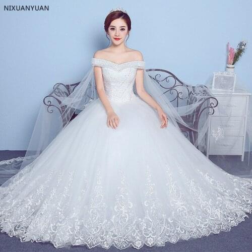 Wedding Dress 2021 New Arrival Flowers Butterfly Gelinlik Embroidery Lace Boat Neck Princess Wedding Gowns Vestidos De Novia