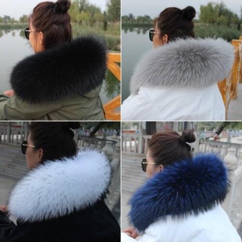 Real Raccoon Fur Collar Winter Womens Down Wool Fashion Warm Comfortable Coat Down Jacket Collar Shawl