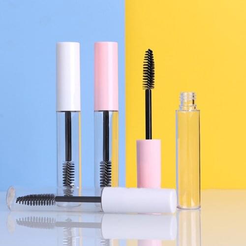 1/5pcs 10mL Empty Mascara Tube with Eyelash Wand white pink cap Eyelash Cream Container Bottle Sample Vials With Rubber Inserts