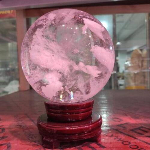 1pcs 12-13cm White smelting sphere stones and minerals quartz crystals gemstone ball fine feng shui home decoration